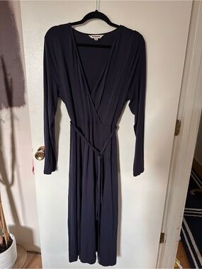 Navy Blue Boden faux wrap dress